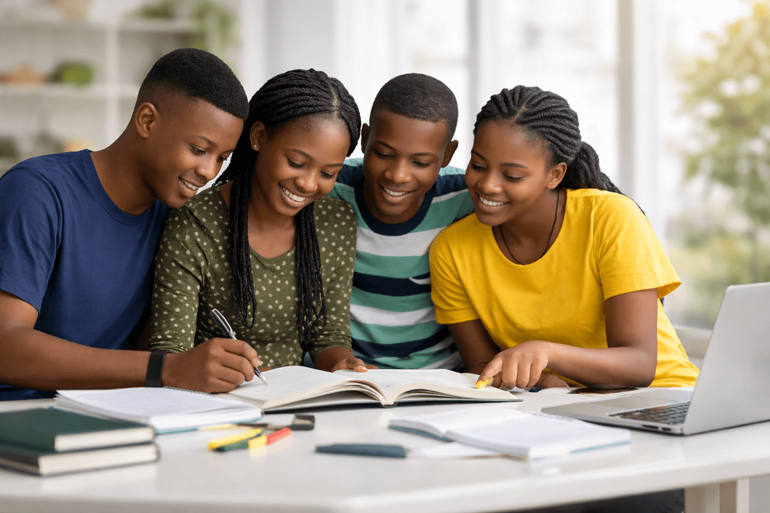 Students studying together